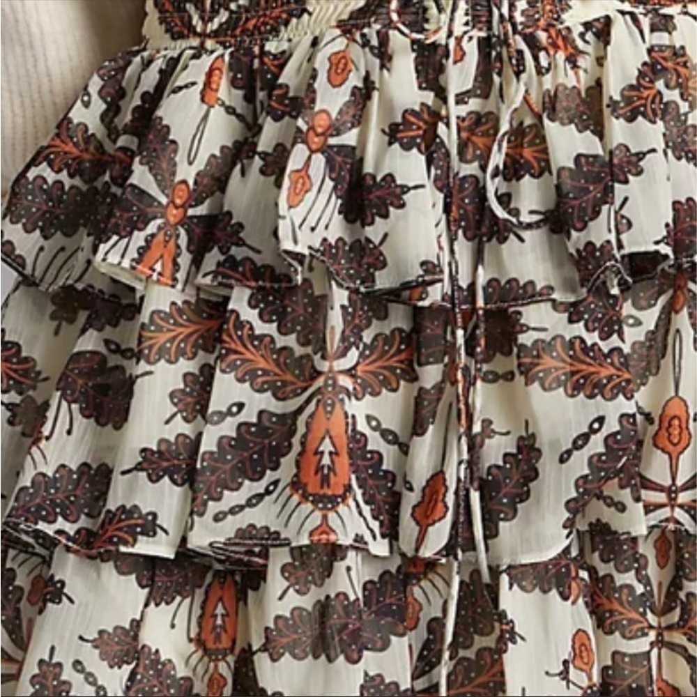 ANTHRO LET ME BE RUFFLE SHEER TIERED FOREST FAIRY FLORAL MINI SKIRT XL NWT - Picture 16 of 16